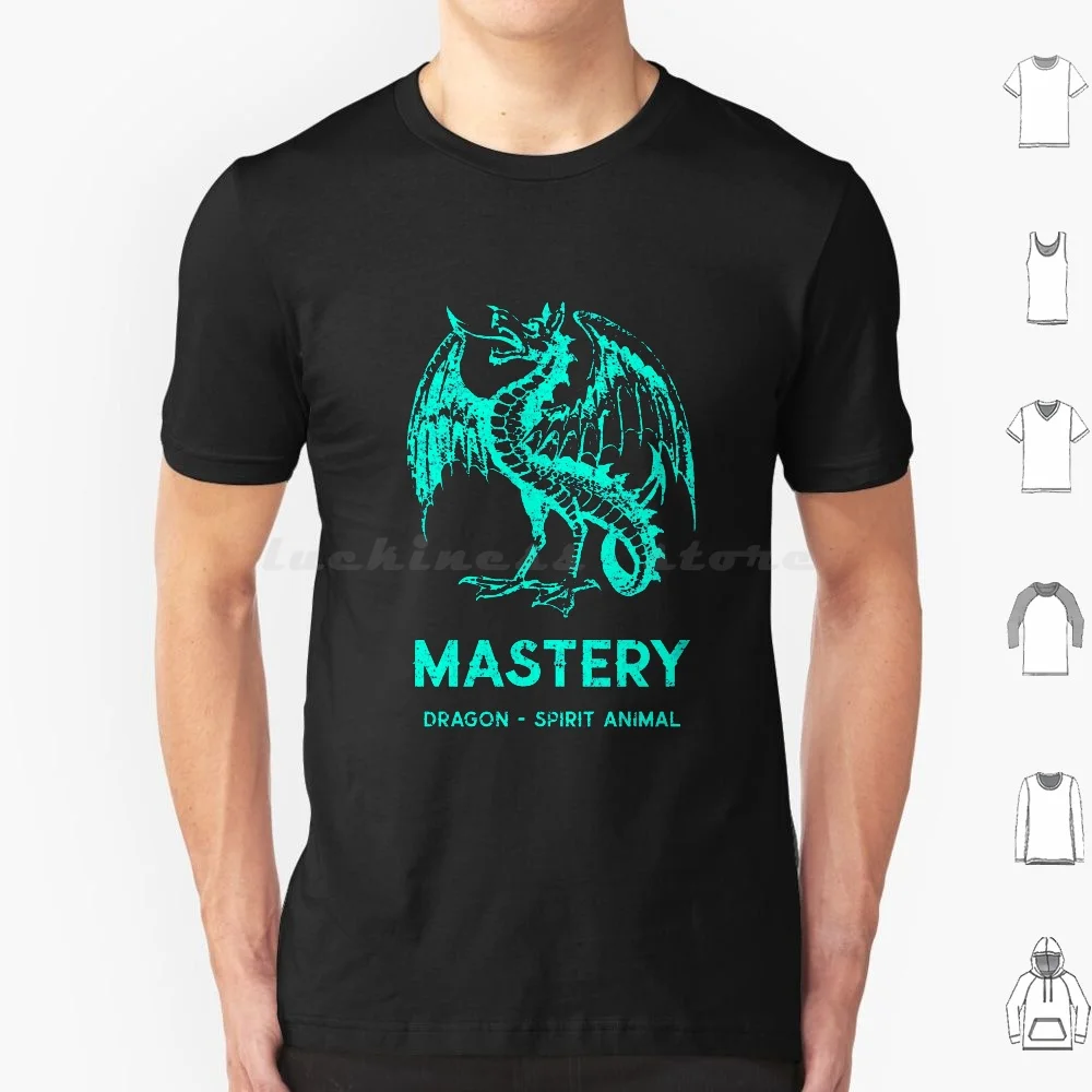 Green Dragon Spirit Animal With Mastery Text T Shirt Cotton Men Women Diy Print Green Dragon Spirit Animal Power Of Mastery