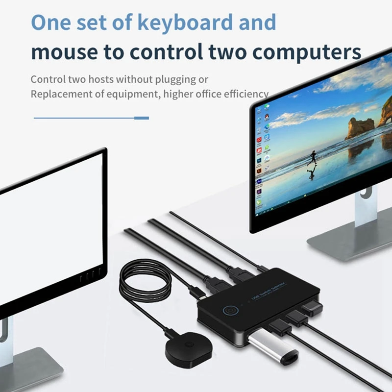 حار TTKK USB KVM التبديل USB المشتركة الجلاد 2 في 4 خارج لأجهزة الكمبيوتر المحمول لوحة المفاتيح ماوس طابعة USB التبديل مهايئ توزيع