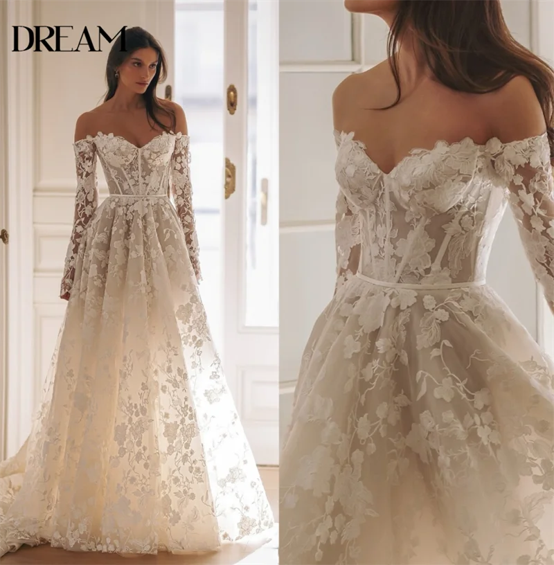 

Свадебное платье DREAM в пол с вышивкой, индивидуальный пошив, роскошное, популярное, с открытой спиной