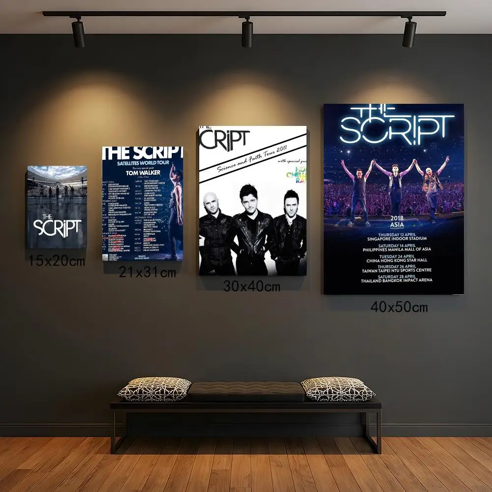 band T-The Script-T Poster Self Adhesive Wall Decor for Modern Home Cafe Office and Bar