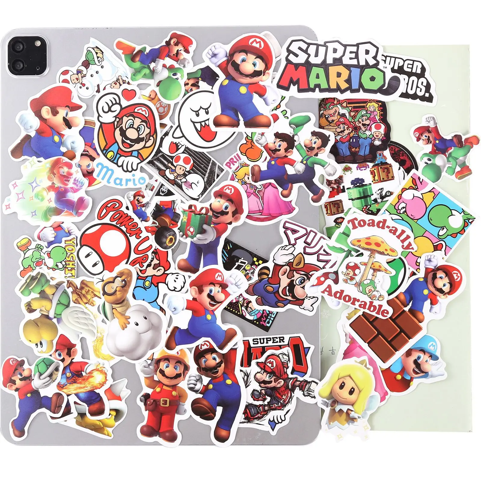 50Pcs Cartoon Super Mario Game Stickers for Laptop Skateboard Guitar Notebook Suitcase Waterproof Sticker Decal Kid Toy