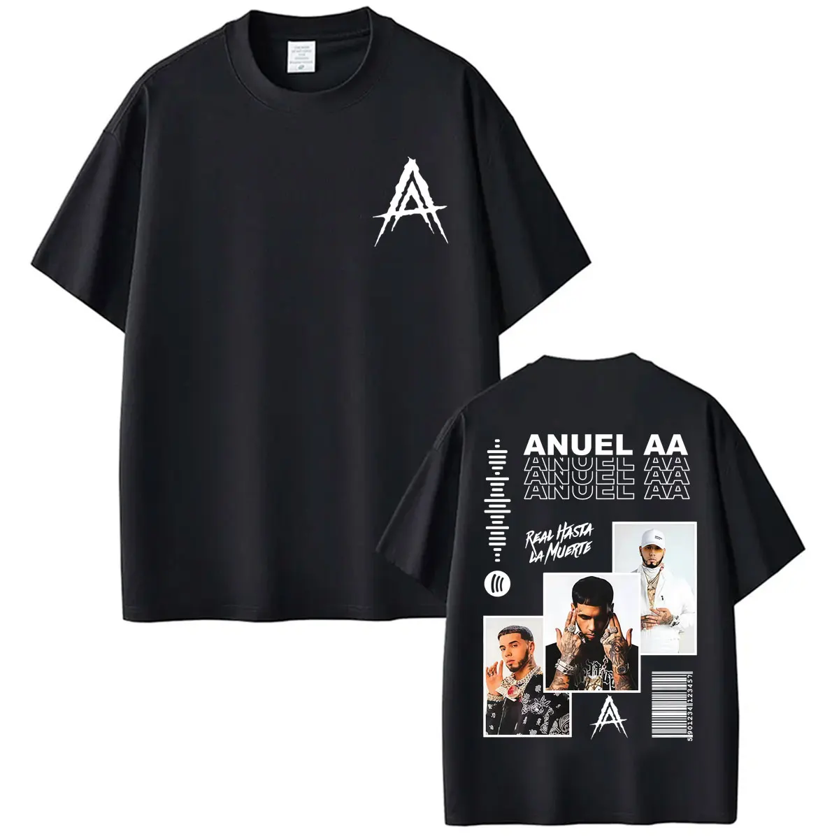 Anuel AA Real Hasta La Muerte Album Cover T-shirts Men Women Harajuku Hip Hop Pop Music T Shirt Cotton Casual Oversized T Shirts
