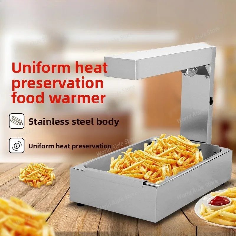 French Fries Warmer Churros Insulation Machine Stainless Steel Commercial Food Warmer Table Keep Warm Waffle/Cake/Donuts