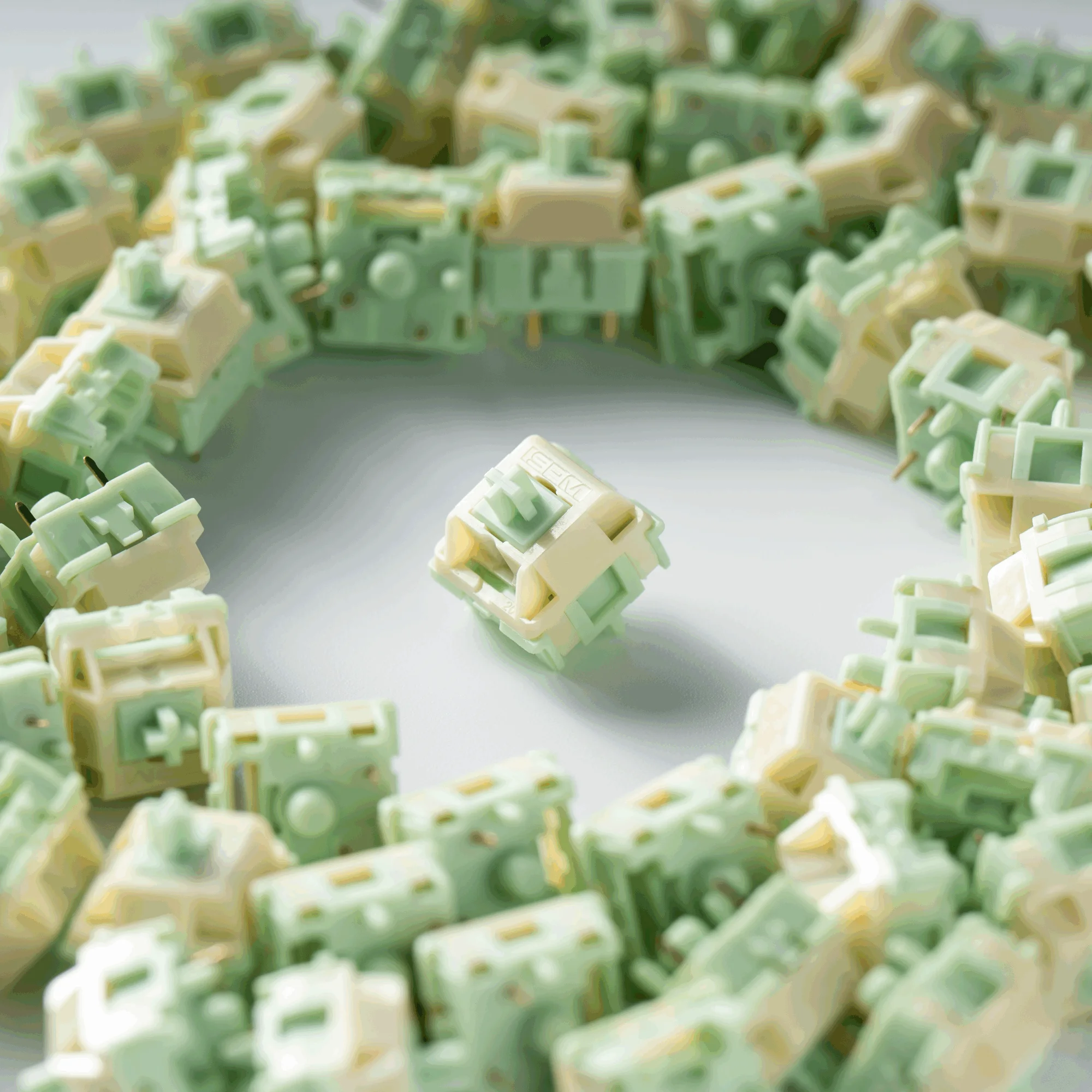 Green Apple 45g Linear Pre-Lubed 5 Pins HotSwap POM Stem HMX Switches For Mx Mechanical Keyboard 기계식 키보드 축