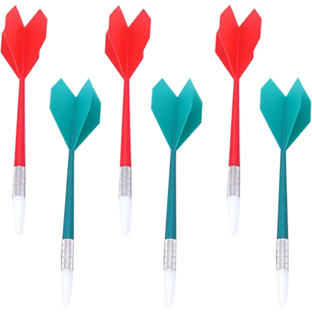 6 Pc Soft Tip Darts Plastic Gentle Hint Darts for Soft Dartboards Great Indoor Office Home Games for Kids and Adults (Red+Green)