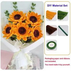 DIY Craft Sunflower Supplies Chenille Stems Stick Cleaners Kids Educational Toys Handmade Colorful Chenille Stems Pipe