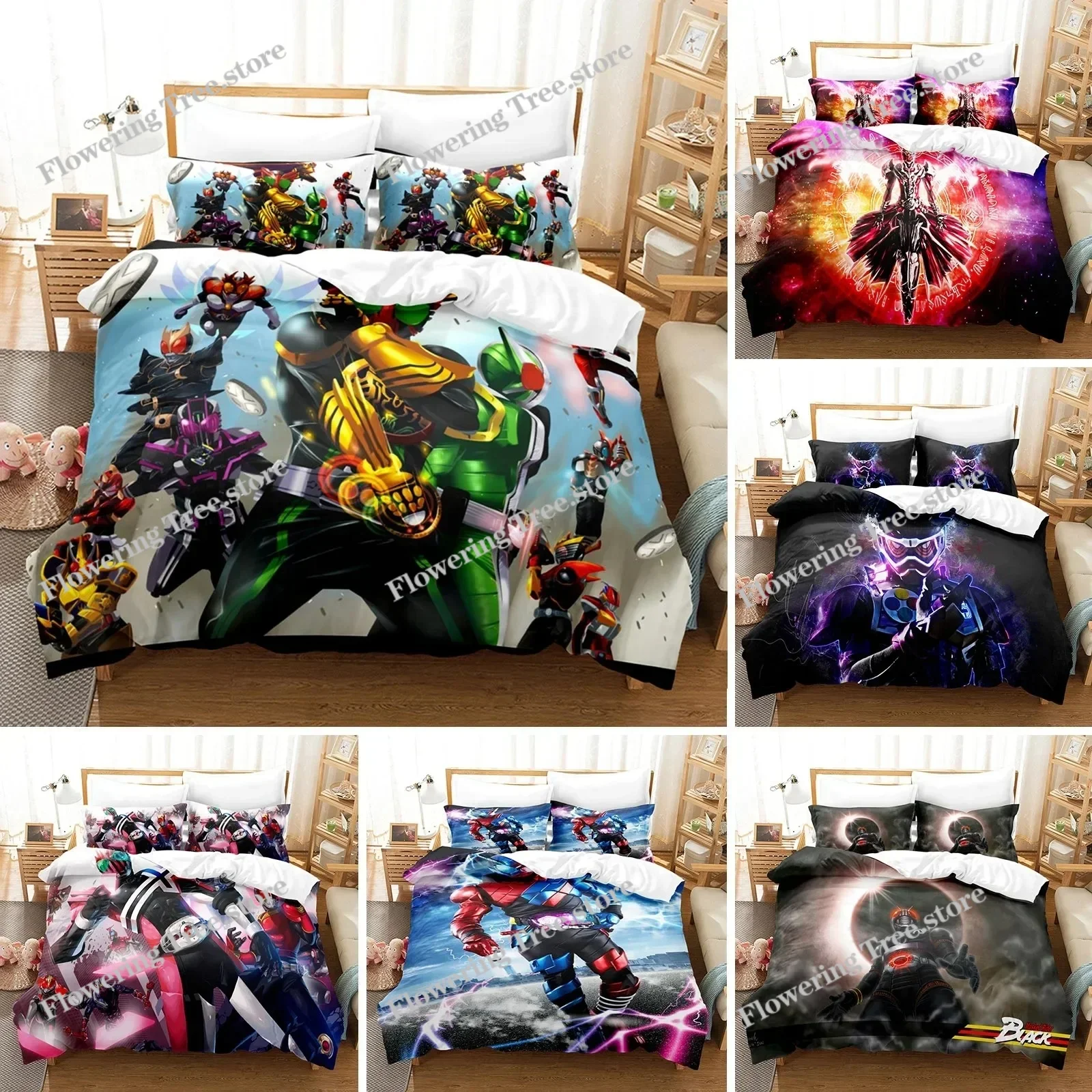Kamen Rider Bedding Set Duvet Cover Pillowcase comfortable Comforter Bedding Set King Size Bedding Sets Home Textile