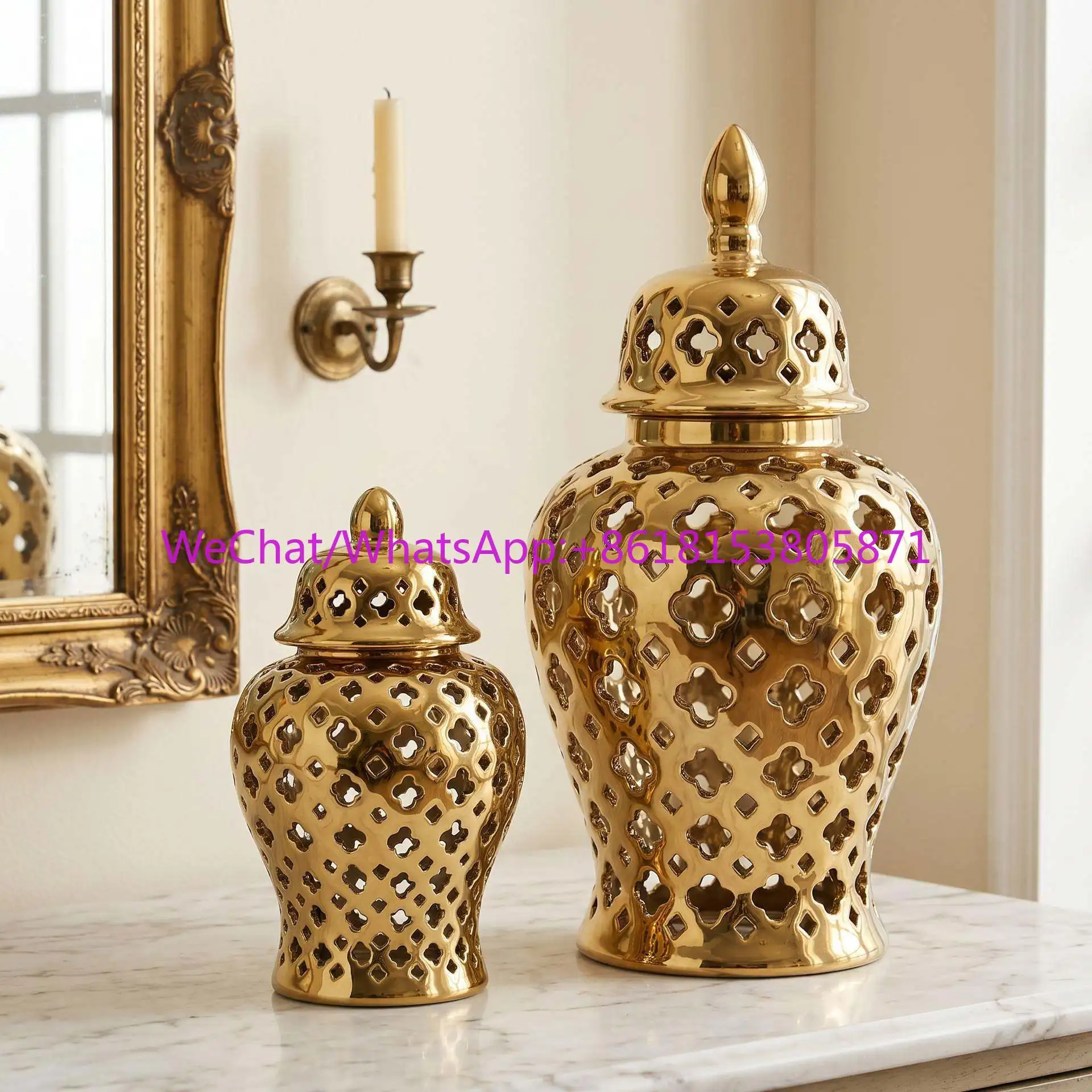 Light luxury ceramic general bottle storage tank living room entrance model room hotel countertop