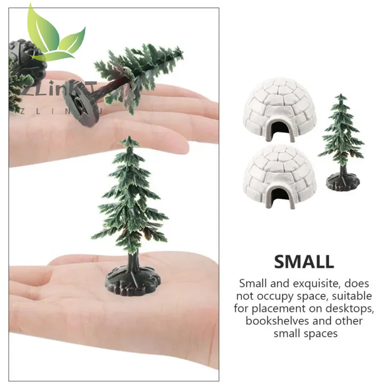 Small Igloo Model The Office Decor Simulated House Ornament Photo Christmas Tree for Bedroom Plastic Farm Figurines