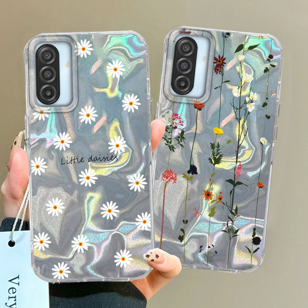 Gänseblümchen-Sommer-Mädchen Luxus-Handyhülle für Samsung Galaxy A56 A55 A16 A57 A07 A17 A26 A54 A15 A13 A36 A25 A35 A14 A12 Cover