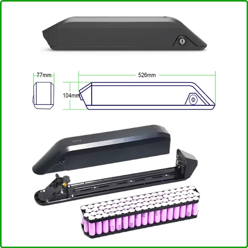 Original 18650 EBike Battery 48V 52V 17.5Ah 20Ah 25Ah 30Ah Polly Hailong Cell Pack for Electric Bicycle 250W 350W 500W Motor view 2
