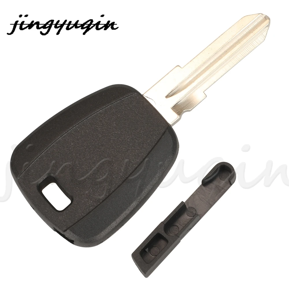 jingyuqin For Fiat Key Shell Black Blank For Fiat 500 Ducato Transponder Key Uncut SIP22 / GT10 / GT15R Blade Replacement