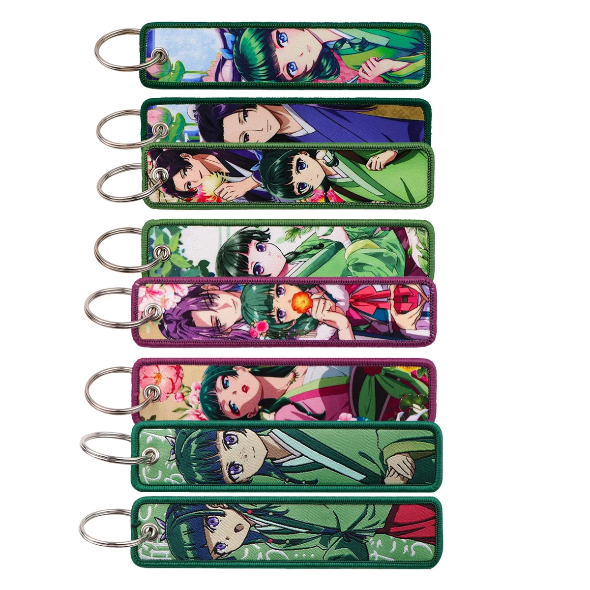 1pcs Vintage Oriental Anime Girl Portrait Embroidery Key Tag Strap Beautiful Keychain Handbag Knapsack Fashion Hanging Charm