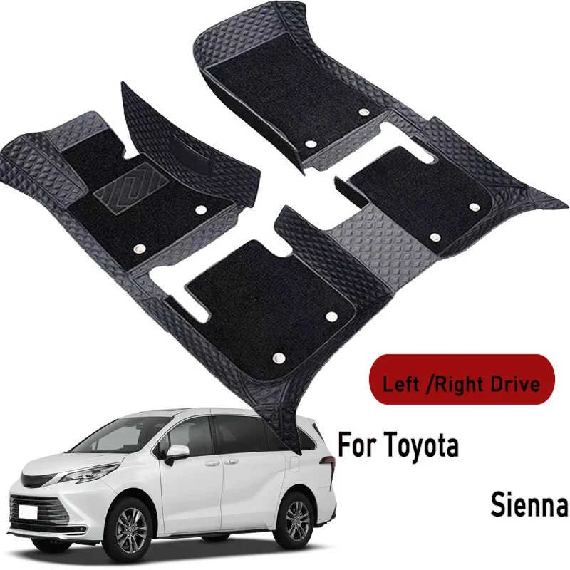 Car Floor Mats for Toyota Sienna 2005 2006 2007 2008 2009-2019 Customauto Foot Pads Automobile Carpet Cover Interior Accessories