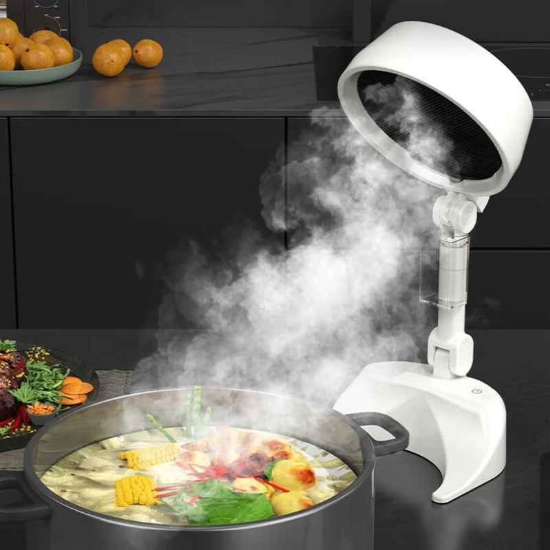 Rechargeable Foldable Desktop Range Hood Compact Kitchen Smoke Extractor Strong Suction Removable Filter Ivory White 미니 레인지 후드