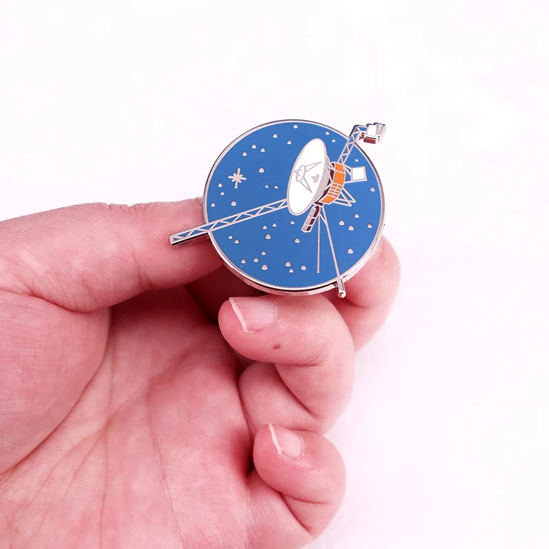 Voyager Program Enamel Pin Space Probe Badge Brooch Jewelry