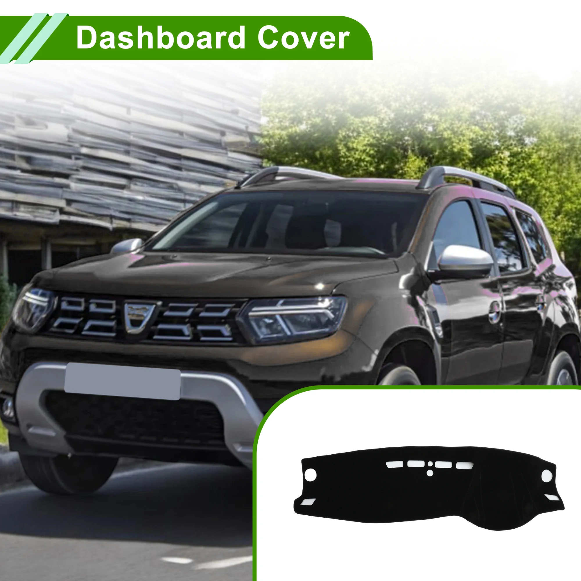

UXCELL Dashboard Cover for Dacia Duster 2023 without Hud Polyester Black 1 Pc