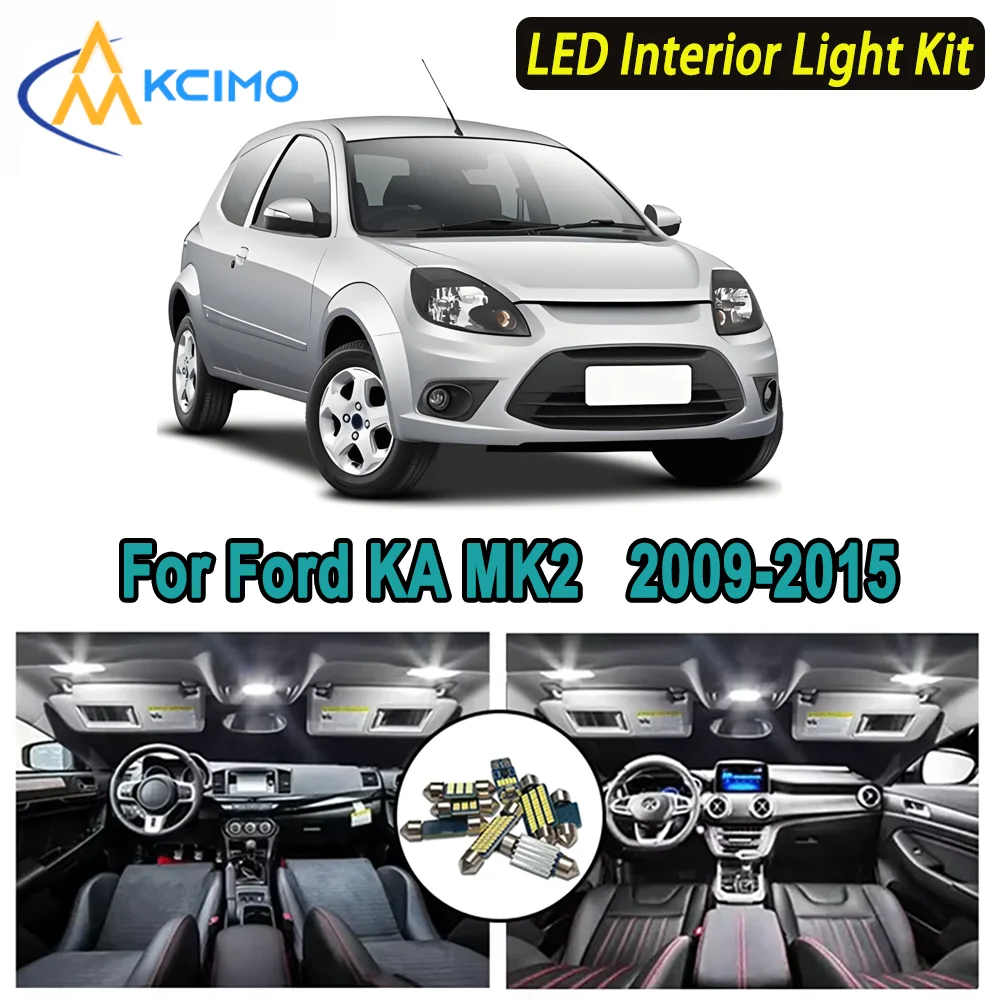 

Kcimo LED For Ford KA MK2 (2009-2015) Premium Bright LED Interior Dome Map Trunk Light Kit Car Led Lamps Car LED Lights Canbus