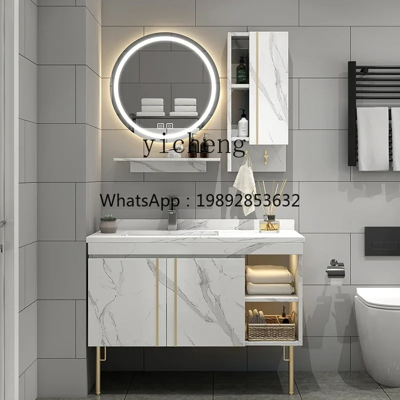 

Light Luxury and Simplicity Smart Solid Wood Bathroom Cabinet Bathroom Table Wash Basin Cabinet