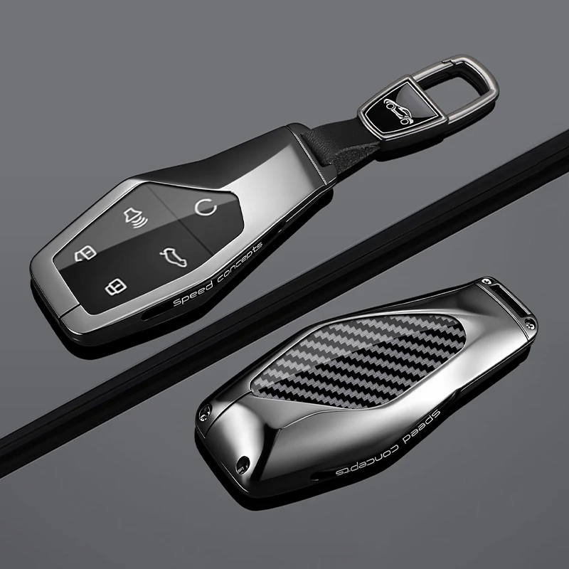 Zinc Alloy Carbon Fiber Car Key Case Cover For MG ONE 2022 2023 2024 Keyless Entry Smart Remote Key Protector Shell Accessories