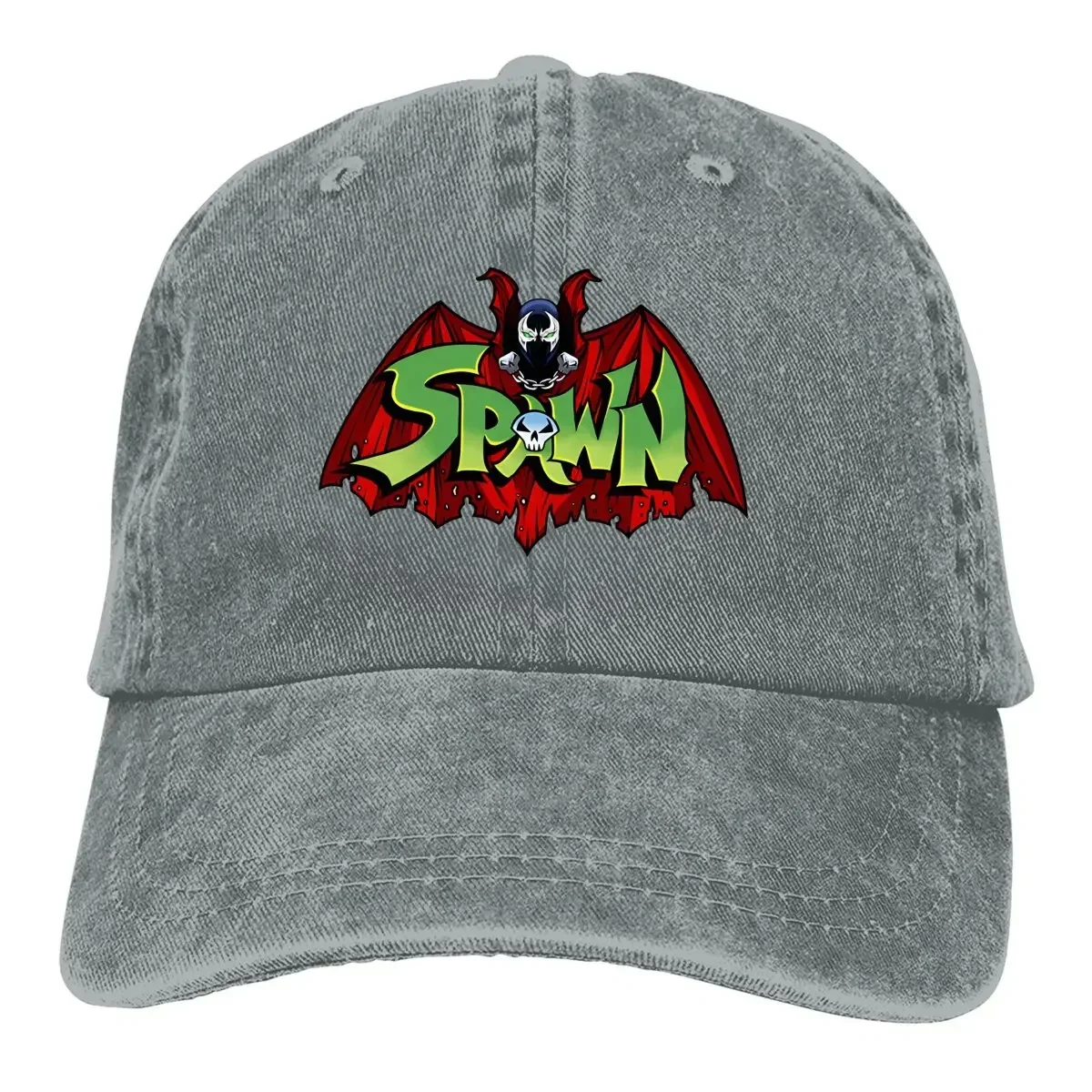 Washed Men\'s Baseball Cap Spawn-Bat Trucker Snapback Caps Dad Hat Spawn Comic Golf Hats