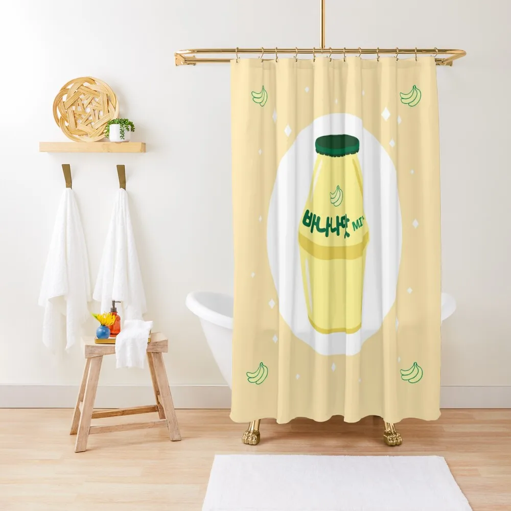 Korean Banana Flavored Milk | ?? | Korean Beverage Shower Curtain Bathroom Deco Curtain