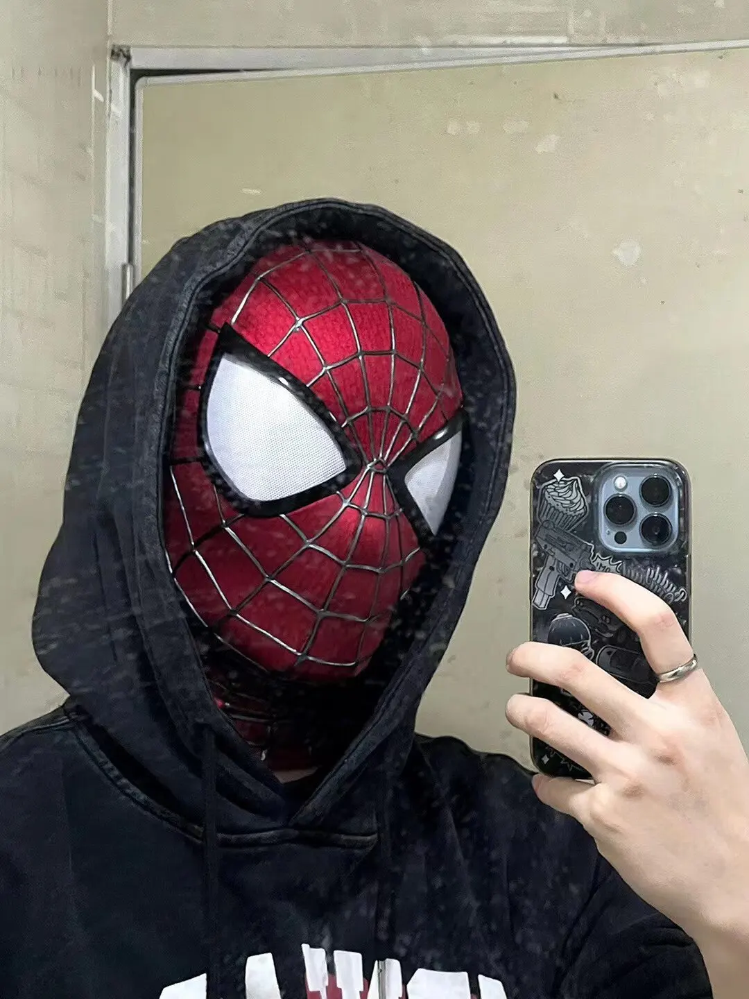 Handgefertigte Spider-Man 2 Filmgenaue Garfield-Version Cosplay-Maske Peter Parker Handwerkskunst Sammlerstück für Geburtstagsgeschenke – Detail 15