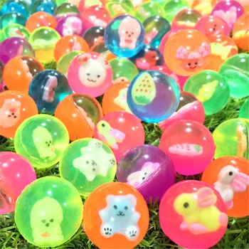 10Pcs 25mm Farbige Junge Springenden Ball Nette Leuchtende Kinder Spielzeug Ball Gummi Kinder Sport Spiele Elastische Springen Bälle outdoor Spielzeug