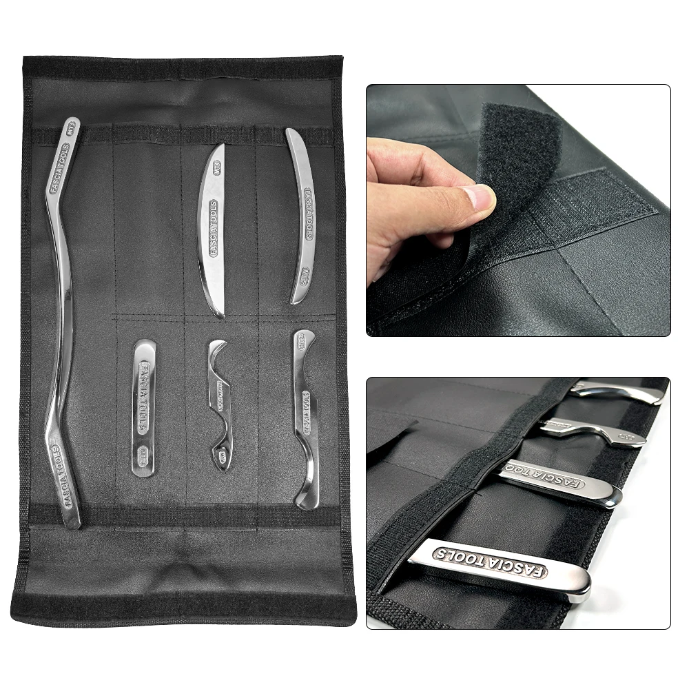 6PCS Stainless Steel Muscle Scraper Tool Set - Gua Sha Massage Scraping Tools for Physical Therapy, Deep Tissue Recovery