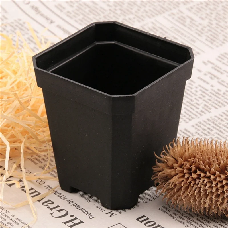 

400PCS Plant Disposable Flower Pot Small Black Square Cutting Seedling Plastic Square Pot