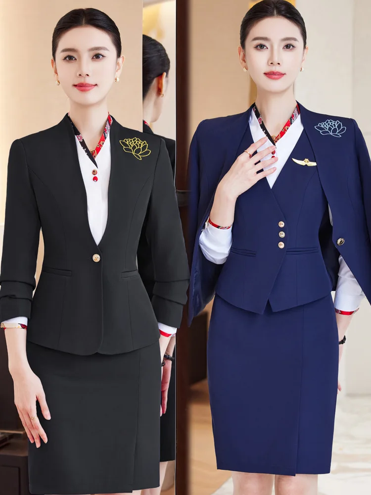 

Professional women's suits, flight attendant uniforms, hotel front desk receptionist workwear, high-end restaurant waiter unifor