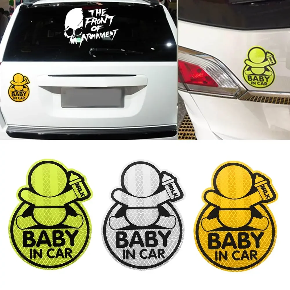 Car Baby Kids On Board Highly Reflective Stickers For Car Night Safety Driving Personalized Children Warning Sign Decals