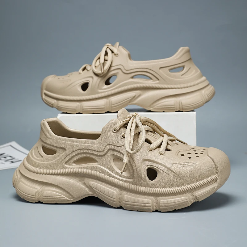 صنادل رجالية عصرية، أحذية بفتحات، قبعات كاجوال لأصابع القدم، مفرغة مضادة للانزلاق مناسبة للمشي الداخلي والخارجي، Summ #4