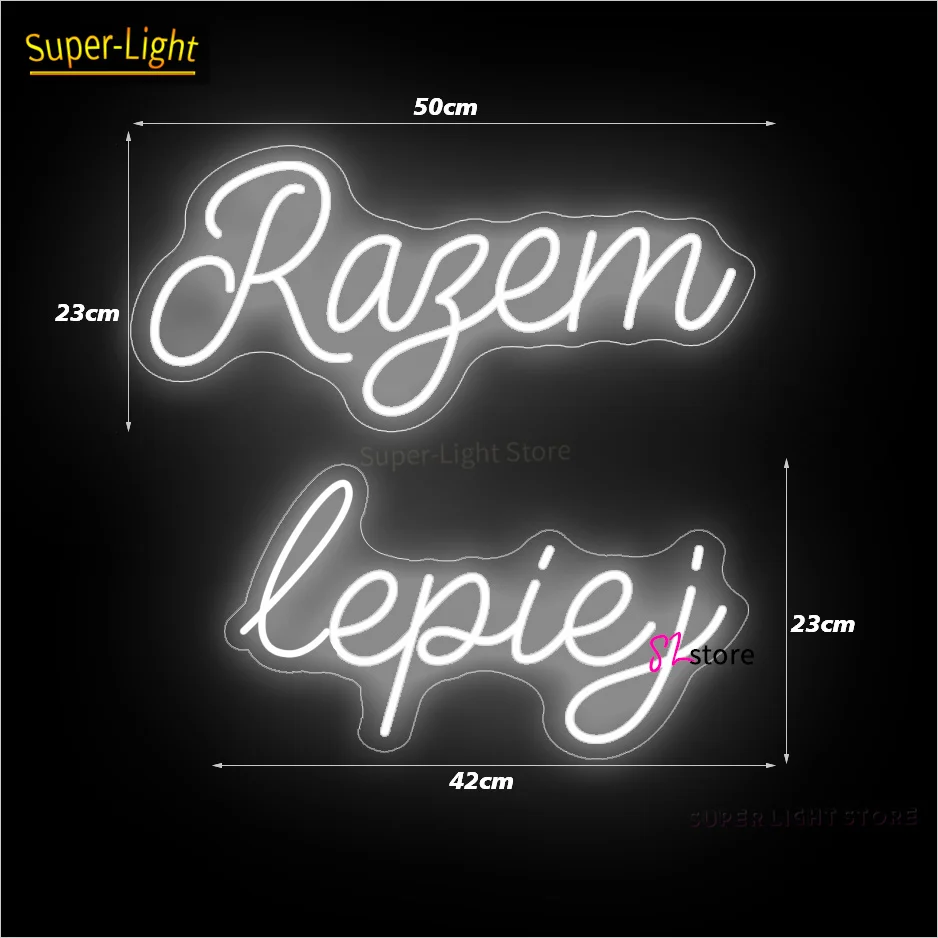 Custom Better Together Neon Sign for Wedding Birthday Party Decor Light Sign LED Flex Neon Razem Lepiej Sign Light Up Signs