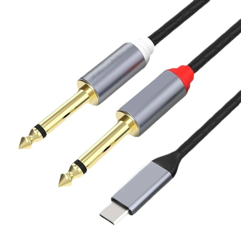 Тип-C на двойной моно аудиокабель 6,5 мм TS, высококачественный звуковой выход, прочная конструкция для энтузиастов аудио
