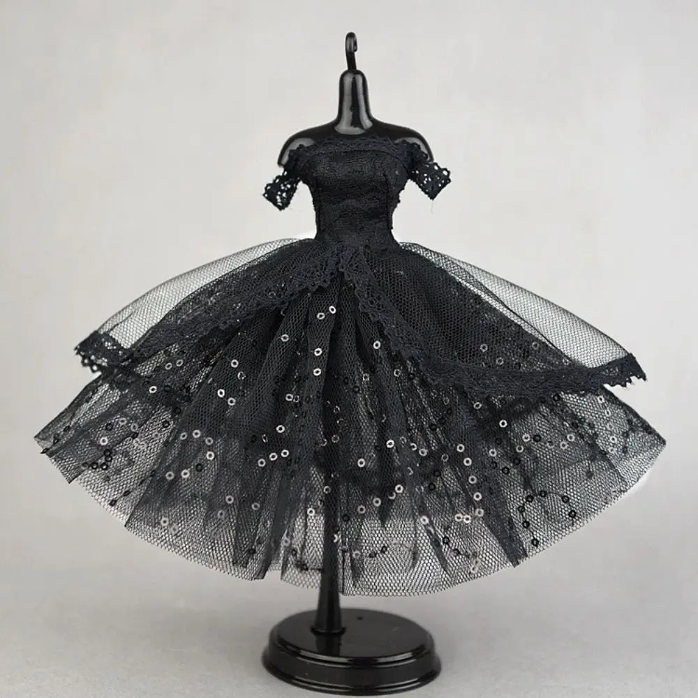 

Girl Gift Dress Up Doll Dress Evening Party Prom Dress Lace Dolls Clothes Multilayer Tutu Dotted Doll Princess Dress DIY Toy