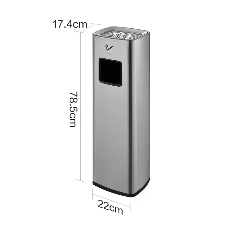 Rectangular Outdoor Cigarette Trash Can Standing Dustbin Box Stainless Steel Ashtray Trash Can for Public