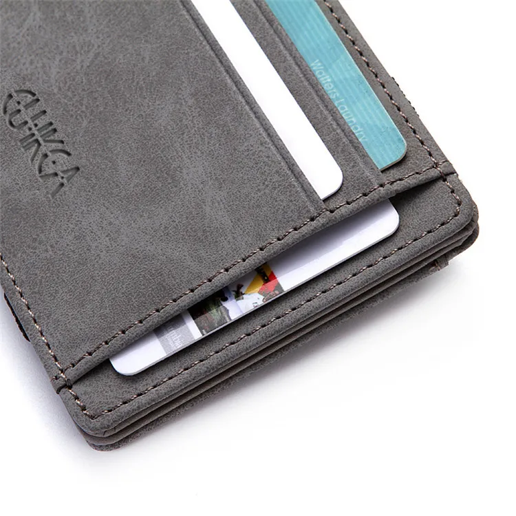Männer Ultra Dünne PU Leder Mini Kleine Magische Brieftasche mit Reißverschluss Münzfach Geldbörse Frauen Beutel Kunststoff Kredit Bank Karte Fall Halter – Detail 10