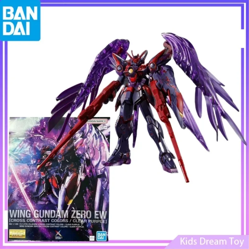 Bandai in Stock Original MG GUNDAM Anime WING GUNDAM ZERO EW[CROSS CONTRAST COLORS/CLEAR PURPLE] Action Figures Collectible Toy