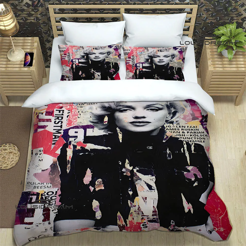 Marilyn Monroe printed Bedding Sets exquisite bed supplies set duvet cover comforter set bedding set luxury Birthday Gift