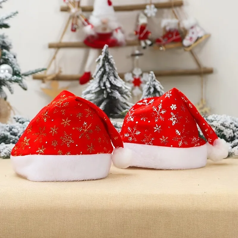 Nuevo estilo, sombrero de Papá Noel de Navidad, sombrero rojo largo de felpa para vacaciones para adultos y niños, suministros festivos para fiestas Unisex de 2024 años