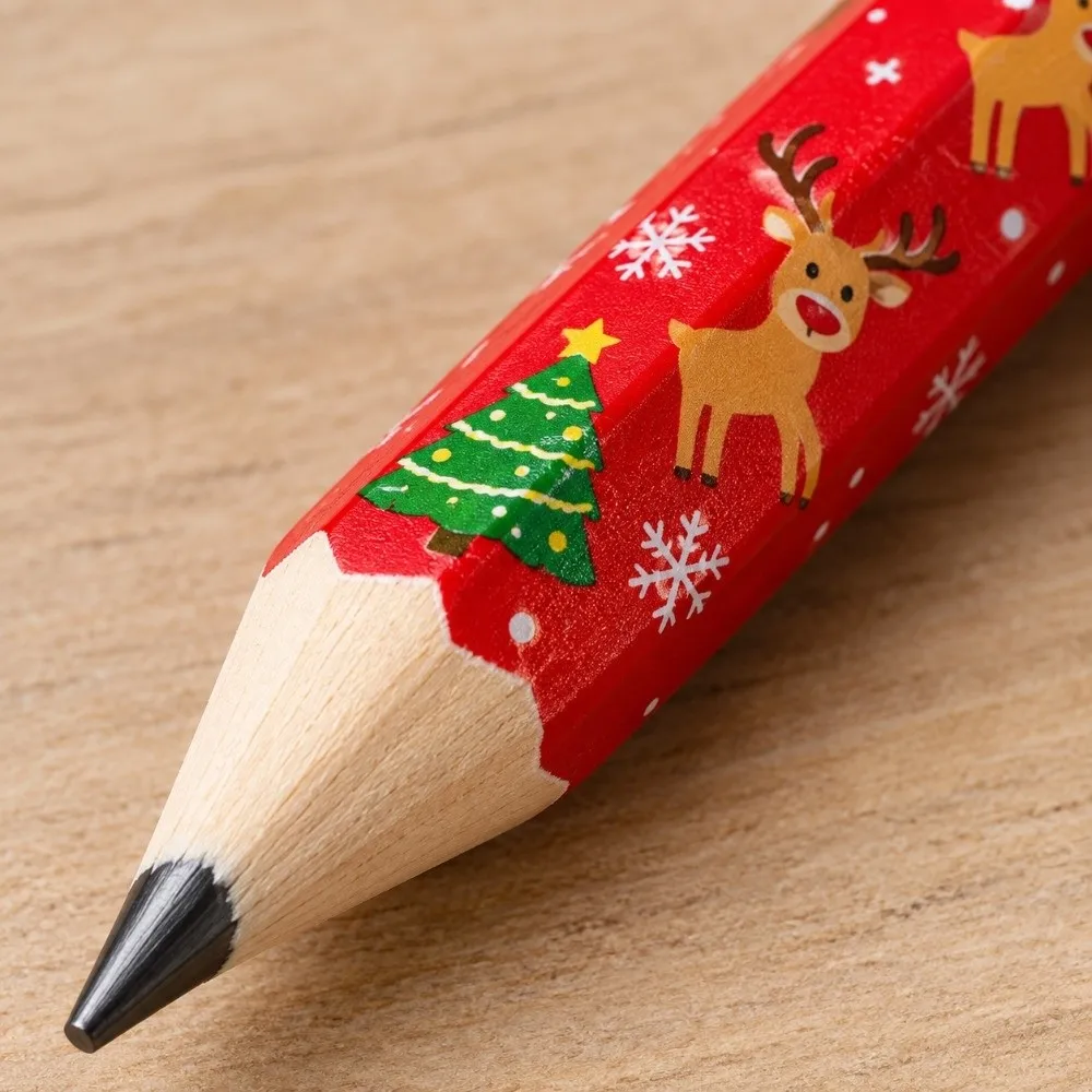 Wooden Giant Pencil Christmas Pattern 33cm Large Size Big Pencil Santa / Snowman / Reindeer / Christmas Tree Writable