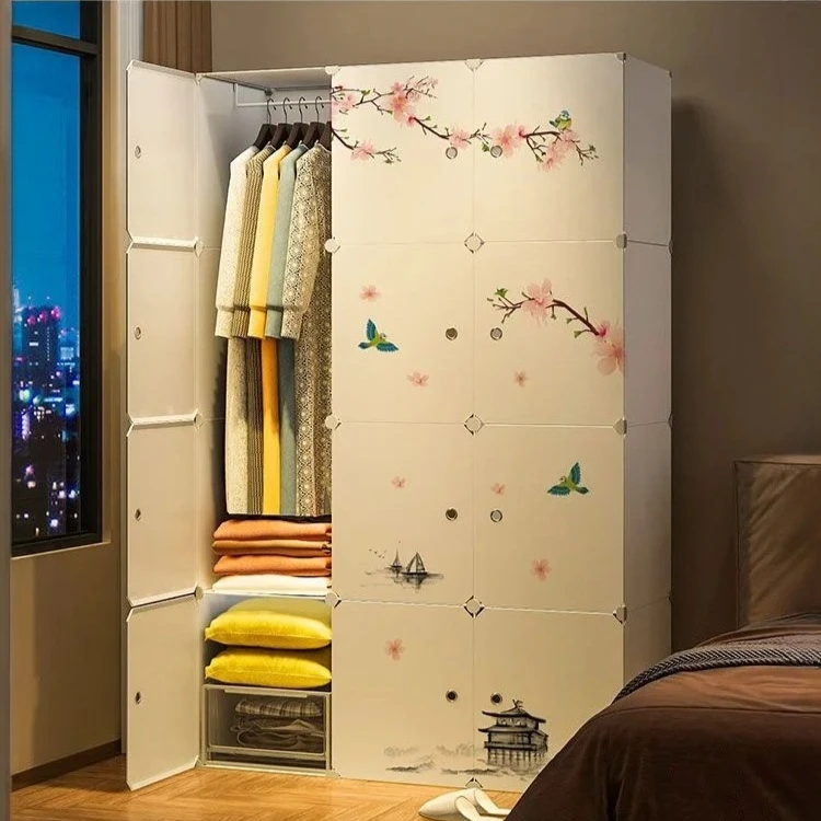 New Style Collapsible Bedroom Furniture Assemble Wardrobe Plastic Durable Clothes Cabinets Simplicity Large Space Storage Locker