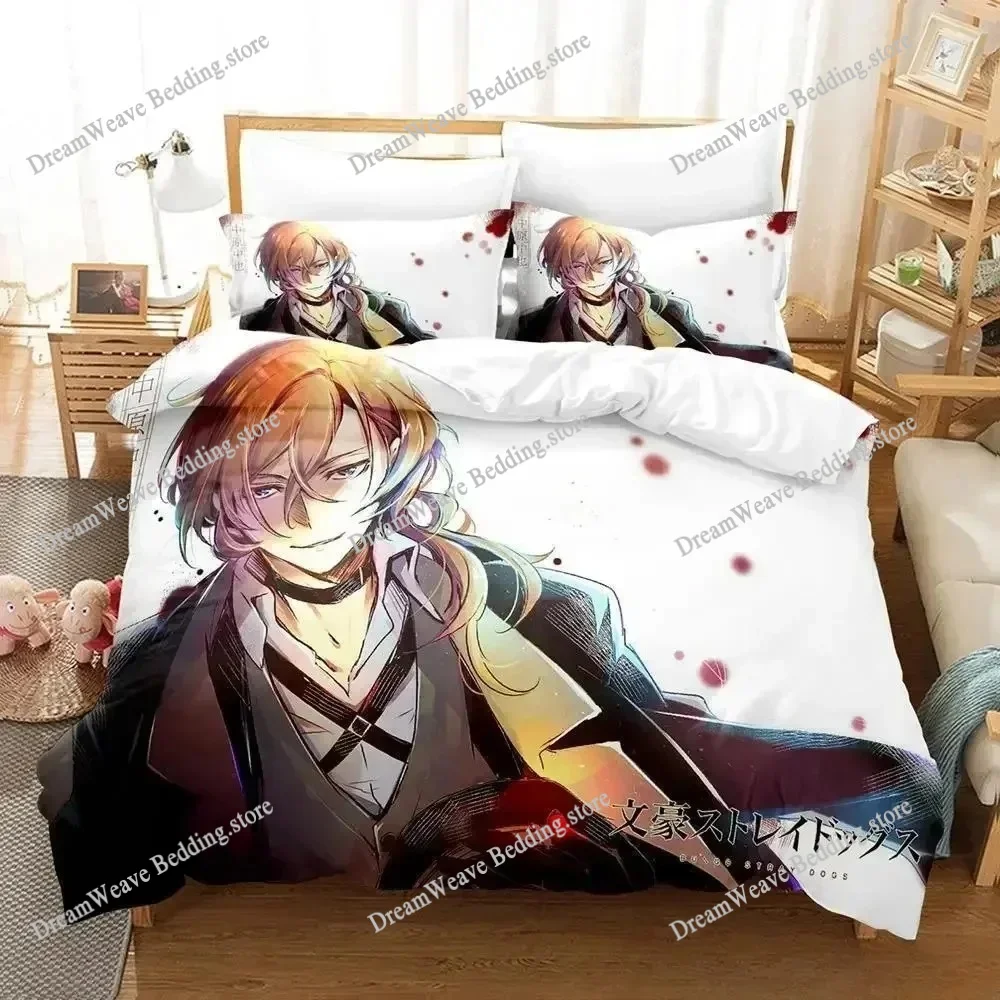 

3D Print Bungou Stray Dogs S4 Bedding Set Cartoon Anime Set Adult Kid Bedroom Duvet Cover Sets Home Textileextile Luxury Gift