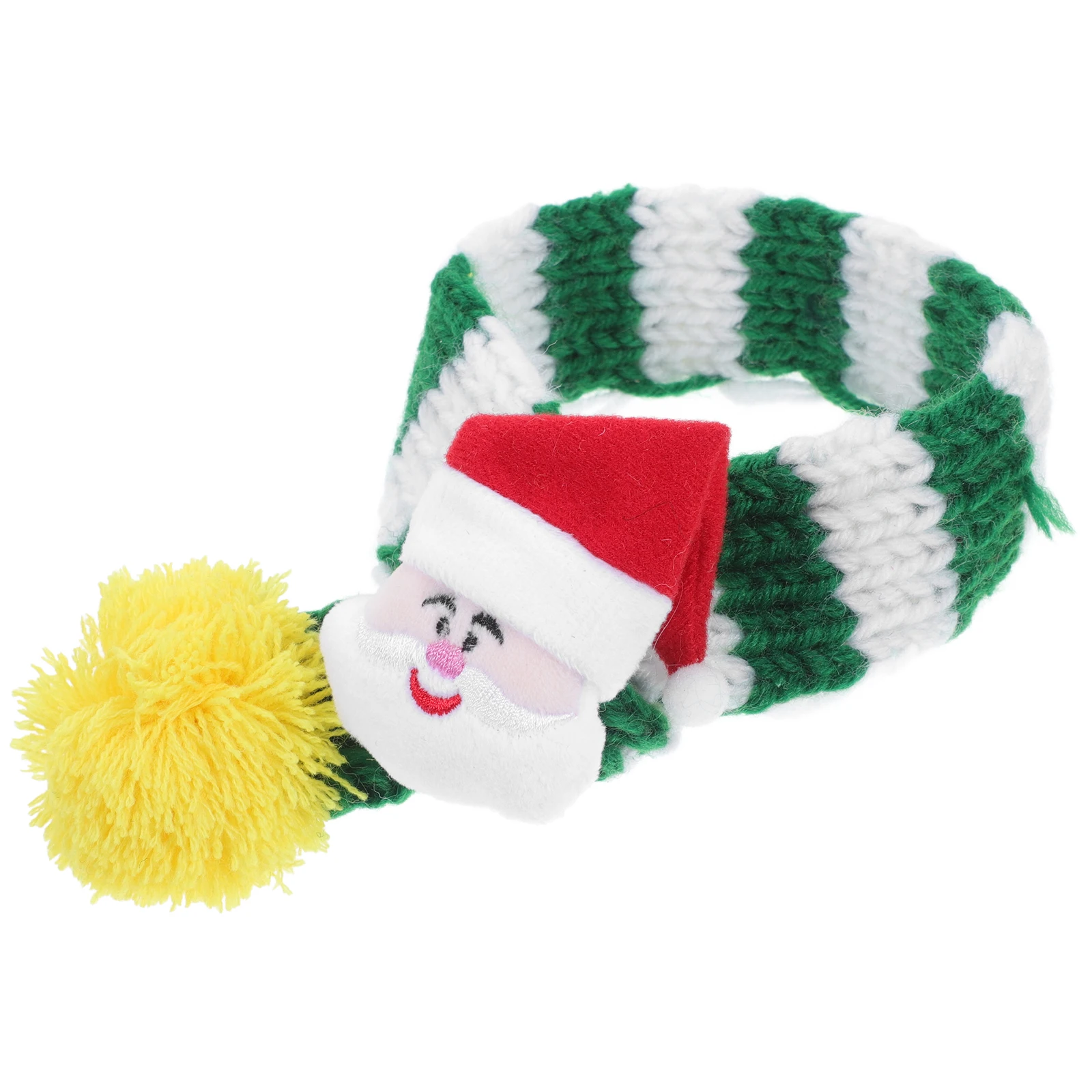 

Christmas Pet Scarf for Dogs Cats Pompom Decorative Knitted Puppy Scarves Large Cozy Holiday Party Accessory Kitten Gift