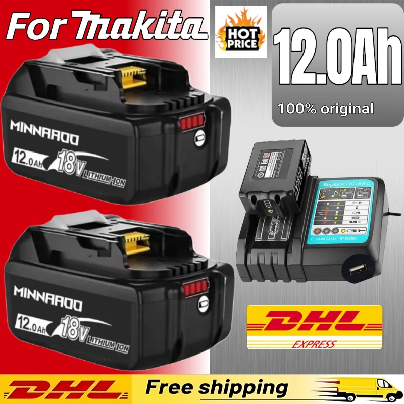 

MINNAAOO 18V 5.0/6.0AH ForLi-ion Replacement LXT BL1850 BL1840 for 18 V Screwdriver with BMS For Makita 18V Battery Power