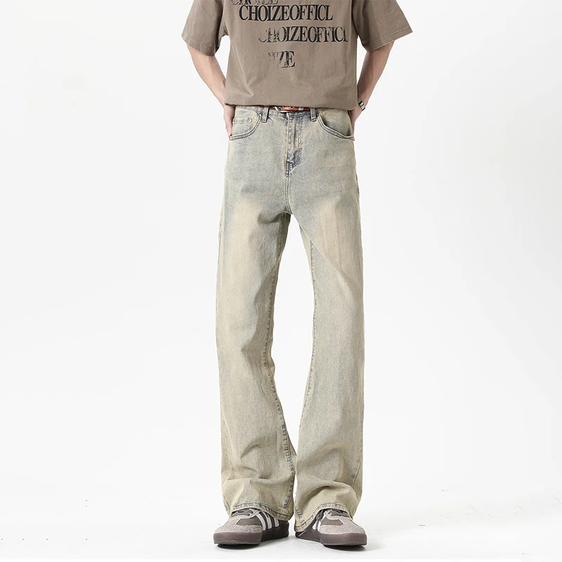 WTHT موضة 2025 الصيف الرجال التدرج غسل شارع العليا الدنيم السراويل العصرية النمط الأمريكي واسعة الساق فضفاض الجينز الذكور 2A1555