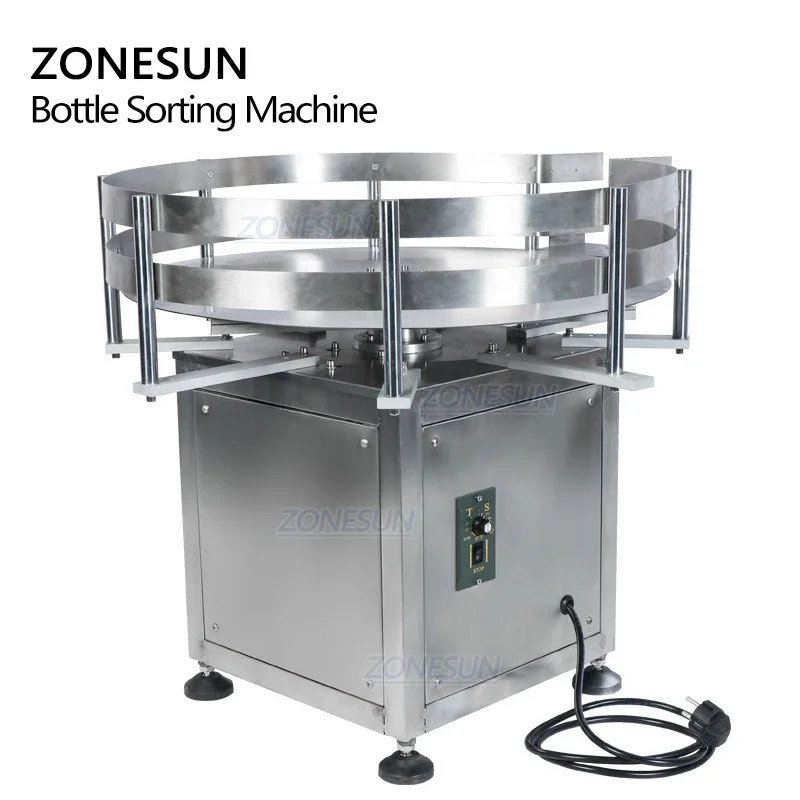 ZONESUN Desktop Automatic Rotary Round Plastic Bottle Jar Collecting Packaging Sorting Turntable Machine for Production Line