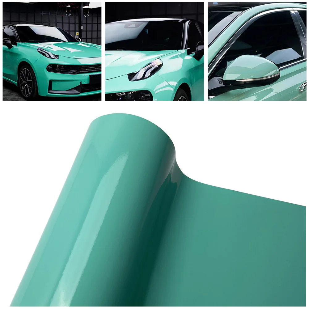 

Shiny Mint Blue Vinyl Car Wrap Film for Motorcycle Auto Tuning DIY Stickers Self-Adhesive Decorative Car Accessories Film