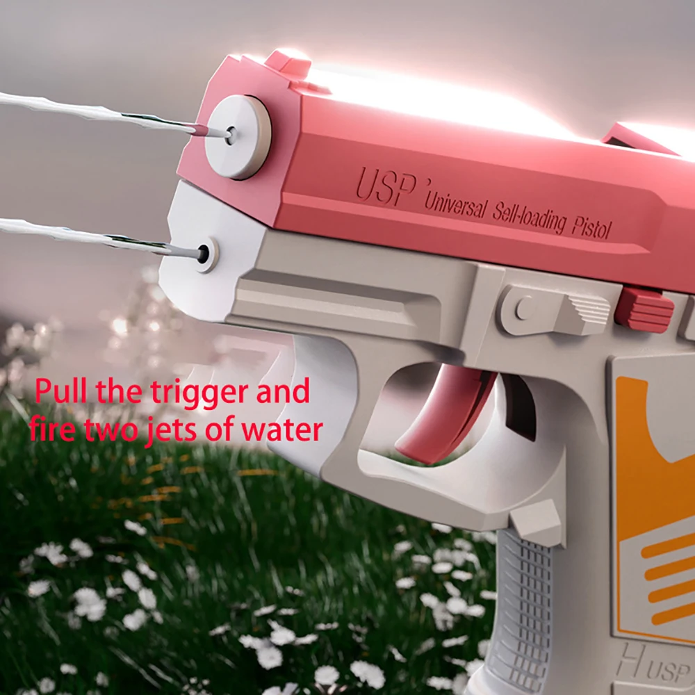 1pc Children's Summer Mini UPS Water Gun With Double Water Column High-pressure Full Automatic Shooting Water Beach Toys For Kid